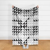 Triangle quilt top // monochrome