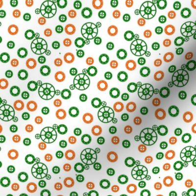 Green and orange gears