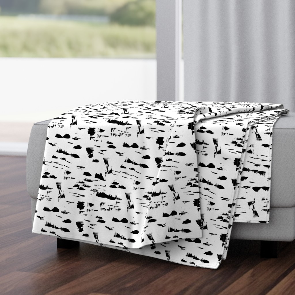 Abstract marble black and white scandinavian style design spots and dots gender neutral