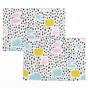 Strokes dots cross and spots raw abstract brush strokes memphis scandinavian style multi color