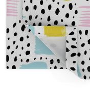 Strokes dots cross and spots raw abstract brush strokes memphis scandinavian style multi color