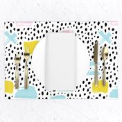 Strokes dots cross and spots raw abstract brush strokes memphis scandinavian style multi color