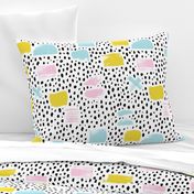 Strokes dots cross and spots raw abstract brush strokes memphis scandinavian style multi color