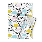 Strokes dots cross and spots raw abstract brush strokes memphis scandinavian style multi color