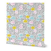 Strokes dots cross and spots raw abstract brush strokes memphis scandinavian style multi color