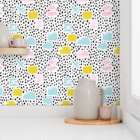 Strokes dots cross and spots raw abstract brush strokes memphis scandinavian style multi color