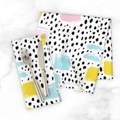 Strokes dots cross and spots raw abstract brush strokes memphis scandinavian style multi color