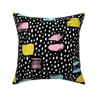 Strokes dots cross and spots raw abstract brush strokes memphis scandinavian style multi color