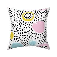 Circles dots and spots raw abstract brush strokes memphis scandinavian style multi color