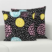 Circles dots and spots raw abstract brush strokes memphis scandinavian style multi color