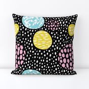 Circles dots and spots raw abstract brush strokes memphis scandinavian style multi color