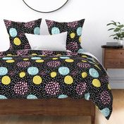 Circles dots and spots raw abstract brush strokes memphis scandinavian style multi color