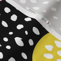 Circles dots and spots raw abstract brush strokes memphis scandinavian style multi color