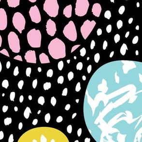 Circles dots and spots raw abstract brush strokes memphis scandinavian style multi color