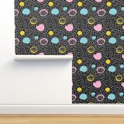 Circles dots and spots raw abstract brush strokes memphis scandinavian style multi color