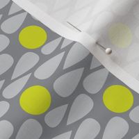 15-01C Scandinavian Abstract || Grey Gray Yellow Green Apple Lime Drops Spots _Miss Chiff Designs