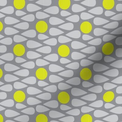 15-01C Scandinavian Abstract || Grey Gray Yellow Green Apple Lime Drops Spots _Miss Chiff Designs