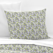 15-01B Graphic Scandinavian Daisy Flower || Floral Dark charcoal Gray grey Lime yellow green _Miss Chiff Designs