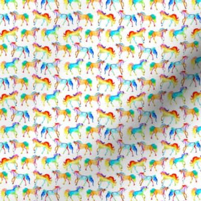 Rainbow watercolour unicorns - smaller scale