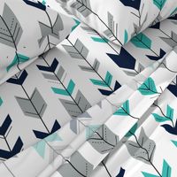 Fletching arrows // grey/navy/turquoise