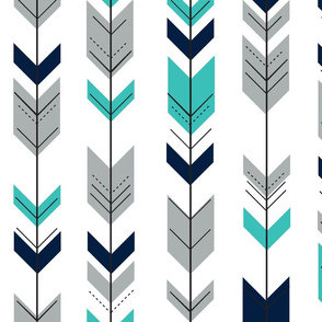 Fletching arrows // grey/navy/turquoise