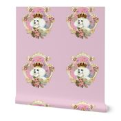 White Poodle Princess Pillow Panel