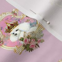 White Poodle Princess Pillow Panel