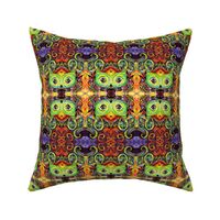 Exotic Mango Mandy, an Abstract Tropical Bird in Orange, Green and Purple