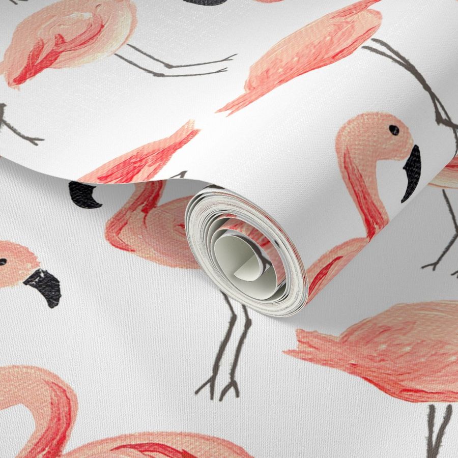 Flamingo Party (Tiny) Wallpaper | Spoonflower