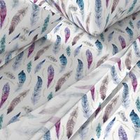 Watercolor feather boho color organic design30