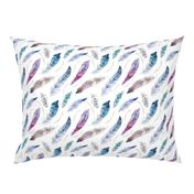 Watercolor feather boho color organic design30