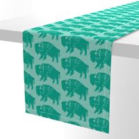 Bison Print - Aqua 