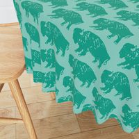 Bison Print - Aqua 