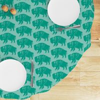 Bison Print - Aqua 