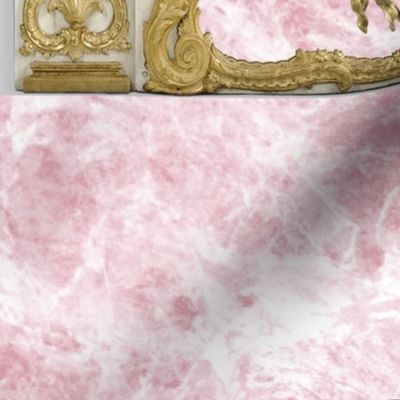 Pompadour Clock on Poisson Pink Marble 