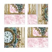 Pompadour Clock on Poisson Pink Marble 