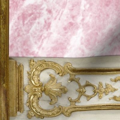Madame de Pompadour Panel on Poisson Pink Marble 