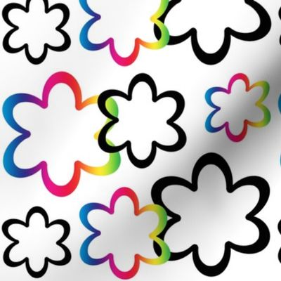 Rainbow Floral Flower Abstract Design