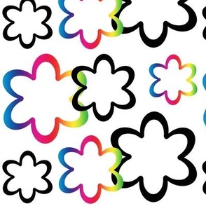 Rainbow Floral Flower Abstract Design