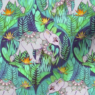 Little Elephant on a Jungle Adventure - faded vintage version