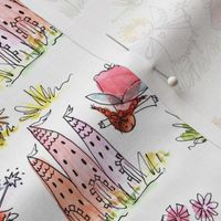 Fairies and Pink Castles for Princesses in Watercolour