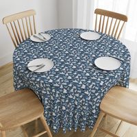 Arctic Animal Icebergs - blue and mustard  - Medium-Small