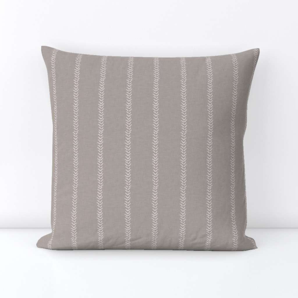 Gray Grey Beige Taupe Linen White Stripe 