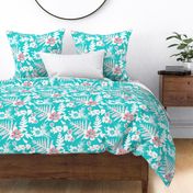 Turquoise Bold Fern Floral 150L