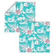 Turquoise Bold Fern Floral 150L