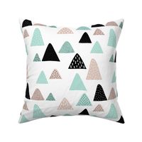 Abstract geometric triangle mountain peak winter Scandinavian style mint black and white