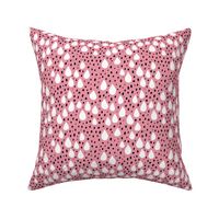 Abstract love and rain drops and dots geometric memphis style design pink black and white