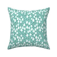 Abstract love and rain drops and dots geometric memphis style design mint black and white