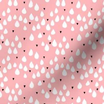 Abstract love and rain drops geometric memphis style design pastel pink girls