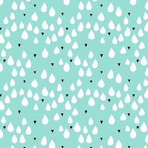 Abstract love and rain drops are falling happy daygeometric memphis style design mint black and white